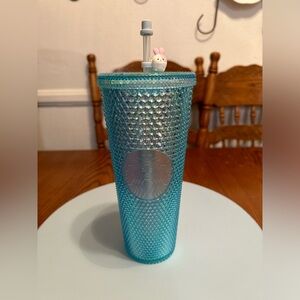 Starbucks studded 24 ounce blue cold cup Tumbler ￼